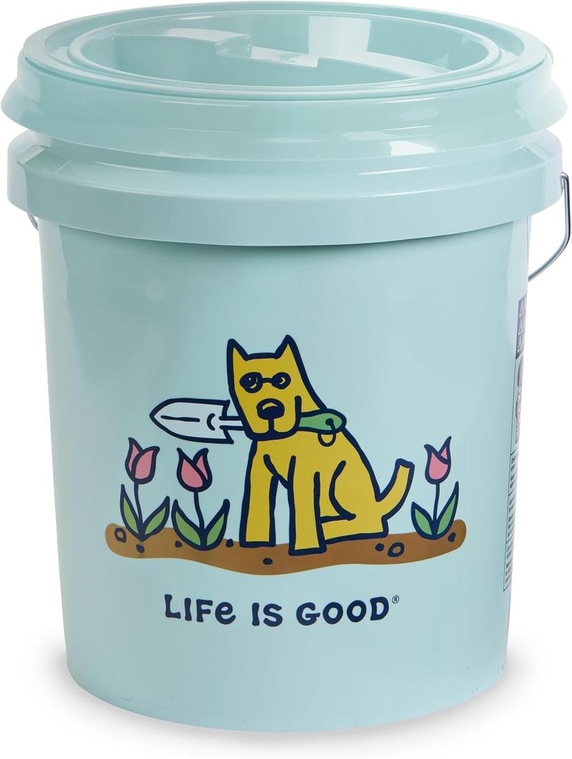 LIFE IS GOOD Rockets Garden 5-Gallon Airtight Storage Bucket with Twist Top Lid  BPA-Free, Food-Safe, Perfect for Gardening, Pet Food & Bird Seed