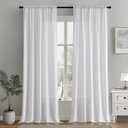 MIULEE White Privacy Sheer Curtains That Let Light in 102 Inches Long Non-See-Through Semi Sheer Curtains Light Filtering Window Drapes for Living Room Bedroom 2 Panels Set