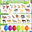 SpringFlower Easter Basket Stuffers, 24 Pack Easter Egg Fillers with Realistic Animal Figures Toys for Easter Egg Hunt, Ideal Easter Party Favors Gifts for Kids
