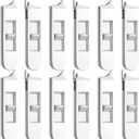 12 Pieces Window Latch Replacement Snap in Window Locks Vinyl Spring Loaded Parts and Hardware White Plastic Sliding Latch for Home Accessories (12 Pieces)
