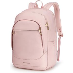 LIGHT FLIGHT Travel Laptop Backpacks for Women, 17.3 inches Laptop Backpack with USB Charging Hole, Water Resistant College Bookbag, Large Capacity Computer Backpacks for Work, Pink