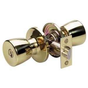 Polished brass Door handles, Tulip Series With Key