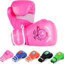 Upgrade Kids Boxing Gloves for 3-8 Year Boys and Girls, Toddler Boxing Gloves for Kids Training, Boxing Gloves Kid Sparring for Punching Bag, Kickboxing, Muay Thai, MMA (6oz, Pink)