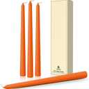 10-Inch Tall Dripless Taper Candles Set of 4 - Orange Tapered Candles, Perfect for Halloween,Fall - Smokeless, Unscented, Long Burning - Hand Poured, Colored Tall Candlesticks - Thanksgiving
