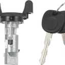 Motoforti Ignition Switch Lock Cylinder, for Chevrolet Silverado 1500 2500 1999-2004, Metal, with 2 Keys, Black Silver Tone, 1 Set