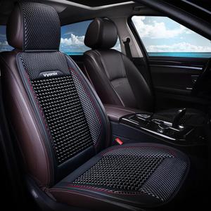 Beaded seat covers for cars - Breathable with Massage, Anti-Sweat, and Back Support Features - Wooden beaded seat covers for trucks Sedans, SUVs - car seat beads Universal Fit (1 Unit - Royal Black)