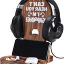ALEjon Gamer Gifts for Teenage Boy, Man Cave Decor, Best Gifts for Son, Boyfriend, Husband, Gaming Accessories for Room, Wooden Headset Stand for Gaming Desktop- Can't Hear You I'm Gaming