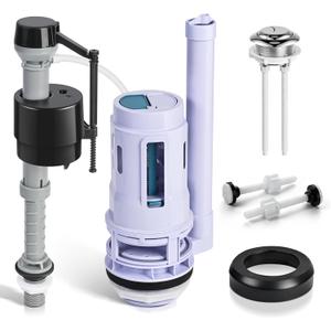 3-Inch Dual Flush Valve Replacement Kit for 2-Piece Toilets, Universal Toilet Repair Kit with Push Button, Fill Valve, Gasket & Bolts,Compatible with Glacier Bay, Kohler, American Standard, and Toto