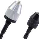 4 Pcs Keyless Drill Chuck Bit, 1/4 Inch Hex Shank Drill Bit Adapter Converter, Aluminum Quick Change Shank Drills Converter0.3-3.6mm/0.3-6.5mm