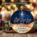 5 x Christian Christmas Ornaments 2025 - Come Let Us Adore Him Nativity Christmas Ornaments, Catholic Faith Idea Gifts, Religious Gifts for Women, Family, Friend, Neighbor