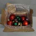 Christmas Garland with LED Lights- 6.3ft Garland for Christmas Tree Decorations for Xmas Party Indoor Home Office L/UP Bauble Garland Red Green