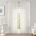 Ivory Sheer Curtain 90 Inches Long 2 Panels Set, Solid Filmy Drapes for Living Room Bedroom, Elegant Window Voile Sheer Curtain Panels Drapes, 2 Pcs, Each 59W x 90L Inch