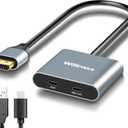 8K 60Hz HDR DisplayPort to USB C Female Cable Adapter with Powered,Uni-Directional DP Input to Type C Display Converter Support Touch,Compatible with VR/XR/AR GlassesLaptopPC