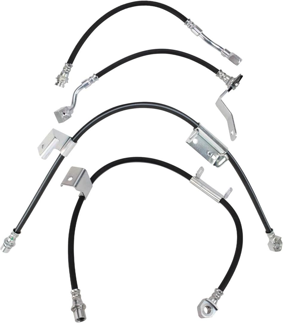 TRQ Brake Hose Set Compatible with 2002 Chevrolet Silverado 1500 GMC Sierra 1500