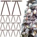 Apeseek 40 Pcs Brown Velvet Christmas Tree Bows 3/8'' Wide, 6x8 Inch Pre-Tied Vintage Brown Xmas Bows for Door Garland Wreath Gifts and Home Decor