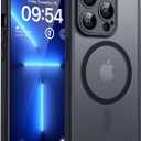 TOCOL Magnetic for iPhone 13 Pro Case, Upgraded Full Camera Protection, Compatible with Magsafe, Drop Protection, Translucent Matte Back Bumper Phone Cover 6.1 inch (Black)