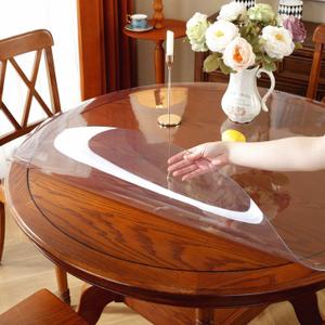OstepDecor Clear Round Table Protector 46 Inch Thick Clear Table Cover Protector Round, Plastic Waterproof PVC Tablecloth, Vinyl Circle Table Top Protector for Dining Room Table, Coffee Table