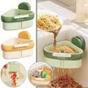 Sink Strainer Basket,2025 New Upgraded Suction Cup Press Sink Drainer Basket,Automatic Dumping Sink Strainer Basket,Faucet Sponge Storage Rack,Corner Sink Trash Catcher for Food Waste (Yellow)