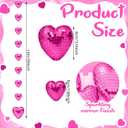 6 Pcs 4.9 ft Pink Disco Heart Garland Decorations 3D Disco Heart Garland Mirror Glitter Hanging Banner Backdrop Reflective Decor for Wedding Birthday Bridal Shower Anniversary Party Decor