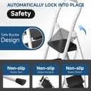4 Step Ladder, Folding Step Stool with Wide Anti-Slip Pedal & Thick Rubber Feet, Handrail, Safe-Lock Design, Folding Portable Ladder for Multi-Purpose, 800lb, White
