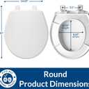 Mayfair Caswell Modern Slow Close Toilet Seat, Durable Plastic Seat, Made in USA, Round, White