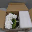 Hollyone Hydrangea Artificial Flowers with Vase White Silk Fake Flowers Arrangements in Glass Vase with Faux Water for Home Bathroom Office Table Centerpiece Shelf Decorations