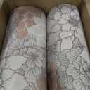 GENIMO Kitchen Mats for Floor, Kitchen Rugs Non Slip Washable Sets of 2, Waterproof Cushioned Anti Fatigue Mat, Floral Runner Rug for Laundry, Sink, Office, Home, 20"x32"+20"x48", Taupe Grey