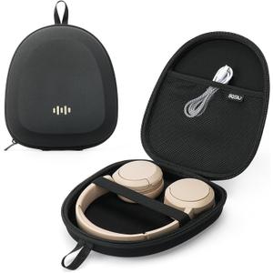 Headphone Case Hard Shell Super-Slim for Sony/JBL/Bose/Soundcore Anker/BERIBES KVIDIO TOZO JLab Over-Ear Headphones Universal Portable Travel Organizer Bag (Black)