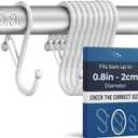 10-Pack Metal S Hooks for Hanging  Heavy-Duty S-Shaped Hooks with Safety Buckle  Fits Bars up to 0.8 in  Anti-Drop S-Hooks for Kitchen, Bathroom, Closet & Pot Racks  White (Medium)