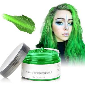 Green Temporary Hair Dye Wax Natural Instant Hair Color Wax Pomades 4.23 oz, Hair Styling Clay for Party, Cosplay, Halloween, Christmas