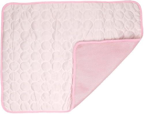 Microcosmos Pet Cooling Mat Summer Breathable Mats, Pink Cooling Pads for Summer Outdoor Bed, Folding Pet Mats Dogs Cats Ice Silk Folding Cooling Mats, Medium 24 x 18