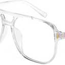 FEISEDY Blue Light Blocking Glasses Fake Nerd Clear Square Computer Lightweight Pilot Glasses Frame Oversized B2866, 1 Pack
