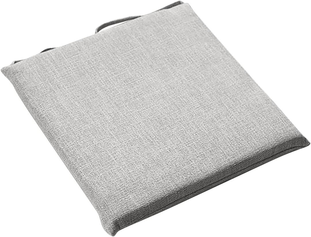 Chair Cushions for Dining Chairs Non Slip Memory Foam Kitchen Chair Pad with Ties Linen Seat Cushion for Dining Room Kitchen Office Desk Outdoor Indoor 16 x 16 Inch, Blue