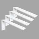 Heavy Duty Countertop Support Bracket 4 Pack - 16"x6"x2.5" White Granite Shelf L Bracket for Quartz/Granite/Wood/Concrete/Laminate Countertops