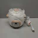 Electric Stew Pot, Ceramic Soup Porridge Cooker, Slow Cookers with Lid, 1L, White