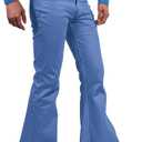 70s Disco Pants for Men,Mens Bell Bottom Jeans Pants,60s 70s Bell Bottoms Vintage Denim Pants Jeans for Men (Blue, L)