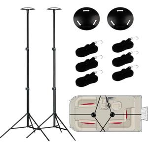 Heavy Duty Adjustable Boat Cover Support Pole  63 Tall, 28 Base, Universal Fit for Pontoon, Bass, Jon, Jet Boats, Kayaks, and Bimini Tops  Includes Adjustable Strap for Secure Installation