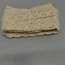 MECCANIXITY Lace Trim Ribbon 10 Yards 1 Inch Cotton Trim for Craft, Gift Wrappers, Headbands, Wedding Beige
