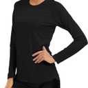 MAGCOMSEN Women's Long Sleeve Shirts UPF 50+ Sun Protection Shirts for Hiking Fishing Workout Rash Guard (Black)