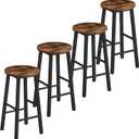 HOOBRO Bar Stools, Barstools Set of 4,Counter Height Barstools, 24.8" Bar Stools for Kitchen Island, Industrial Bar Chairs, for Dining Room, Kitchen, Bar, Rustic Brown and Black BF07BYP401G1