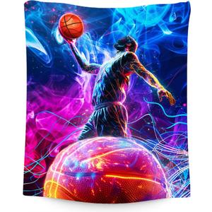 Basketball Blanket Gifts, Kids Blankets for Boys, Soft Fleece Sports Theme Throw for Team Player, 50"x60" (Style-1)