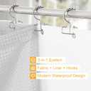 3 in 1 Light Grey Shower Curtain Set with PEVA Liner & 12 Hooks, 72 x 72