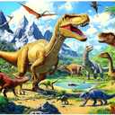Pack of 2, MINIWAN 200 Piece Puzzles for Kids Ages 4-6,Dinosaur Toys for Boys Age 3-5, Large Dinosaur Puzzles for Kids Ages 3-5, Puzzle for Kid Gift Party Games Family Birthdays Christmas, Puzzle Size 19x13 in