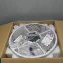 18 Inch Caged Ceiling Fans with Lights, Low Profile Ceiling Fan and Remote/APP Control Fandelier Crystal Fan Light for Bedroom Living Room Dining Room Kitchen Indoor, Including Bulb (Rustic White)