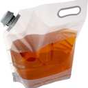 Restaurantware Cater Tek 1 Gallon Water Containers 10 Drink Bags - Collapsible Includes Tamper-Evident Caps Clear Plastic Beverage Bags For Catered Events Camping or Hiking Durable Handle