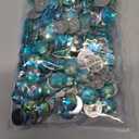 John Bead 200 Pieces 20mm, Turquoise AB, Acrylic Round Flat Back Rhinestones for Jewelry Making, DIY Crafts, Nail Art, Face Makeup, Clothes