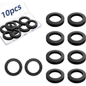 10Pcs Oil Resistant Rubber Washers 1 1/2" OD x 1" ID x 1/8" Thickness Black Neoprene Industrial Flat Rubber Spacer