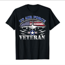 Vintage US Air Force Veteran US Flag Tee USAF Veteran T-Shirt, Size S