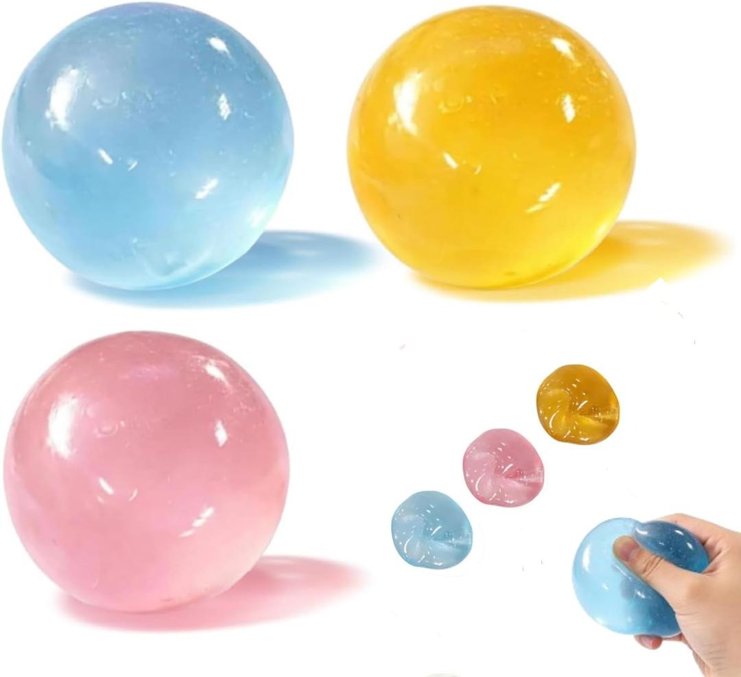 Coconut Oil Squishy, 3PCS Coconut Oil Stress Ball, Handmade Slow Rising Fidget Squeeze Toy for Stress Relief, Anxiety Calming Sensory Toy for Adults