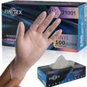FINITEX Clear Vinyl Gloves Disposable Gloves Food Safe Latex-Free Food Prep Exam Gloves Box of 100/1000, Size Small